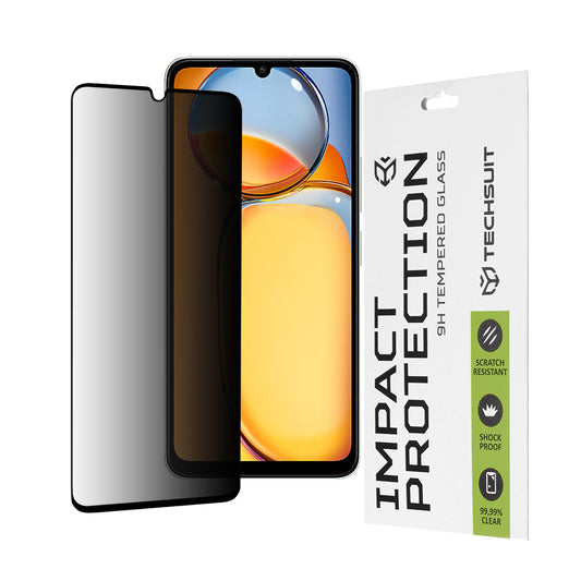 Film de protection d'écran Privacy Techsuit pour Xiaomi Redmi 13C 5G / 13C / Poco C65, Verre Trempé, Collage Complet, 111D