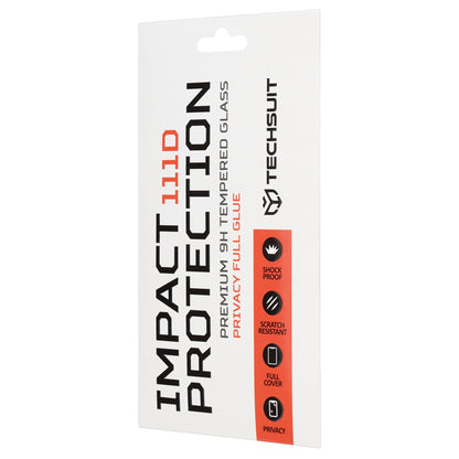Privacy Techsuit Screen Protector for Xiaomi Redmi A7 Pro 4G, Tempered Glass, Full Glue, 111D