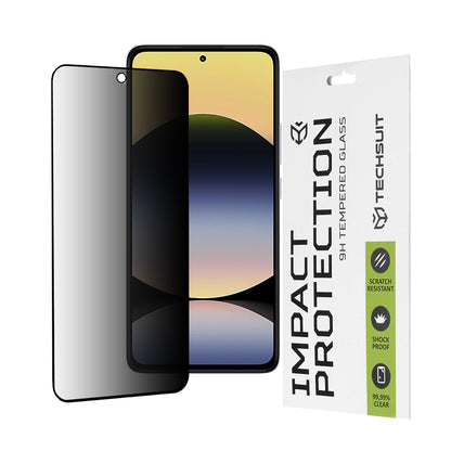 Privacy Screen Protector Techsuit for Xiaomi Redmi Note 14 4G (Standard), Tempered Glass, Full Glue, 111D