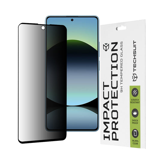 Film de protection d'écran Privacy Techsuit pour Xiaomi Redmi Note 14S, Verre Trempé, Full Glue, 111D