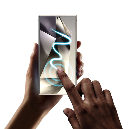 Film de protection d'écran Privacy Techsuit TitanGlass CrystalHD pour Samsung Galaxy S24 Ultra S928, Verre Sécurisé, Collage Complet, Lot de 2 pièces