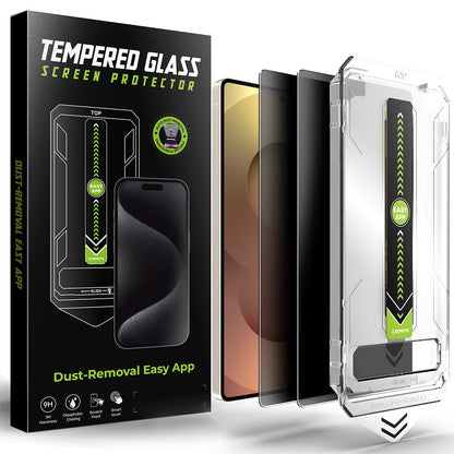 Privacy-Schutzfolie Techsuit TitanGlass CrystalHD für Samsung Galaxy S25 Ultra S938, Sicherheitsglas, Vollkleber, 2er-Set