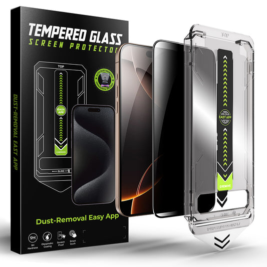 Schutzfolie Privacy Techsuit TitanGlass für Apple iPhone 17 Pro Max, gehärtetes Glas, Full Glue