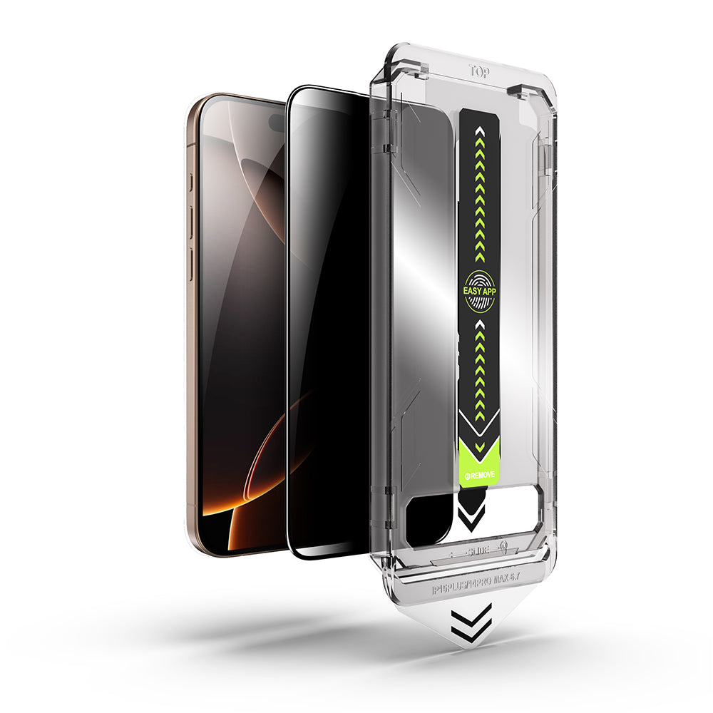 Schutzfolie Privacy Techsuit TitanGlass für Apple iPhone 17 Pro Max, gehärtetes Glas, Full Glue