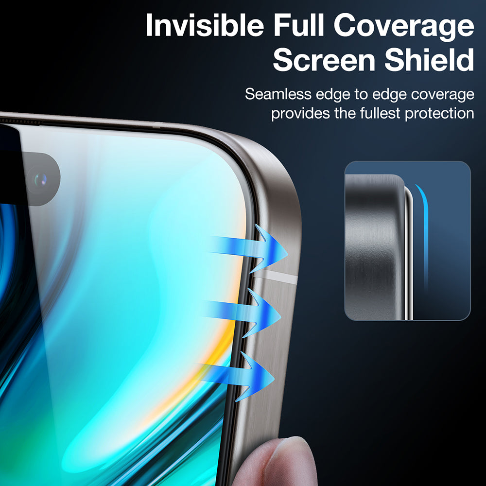 Torras GlassGo Install Master Privacy Screen Protector for Apple iPhone 16, Tempered Glass, Full Glue