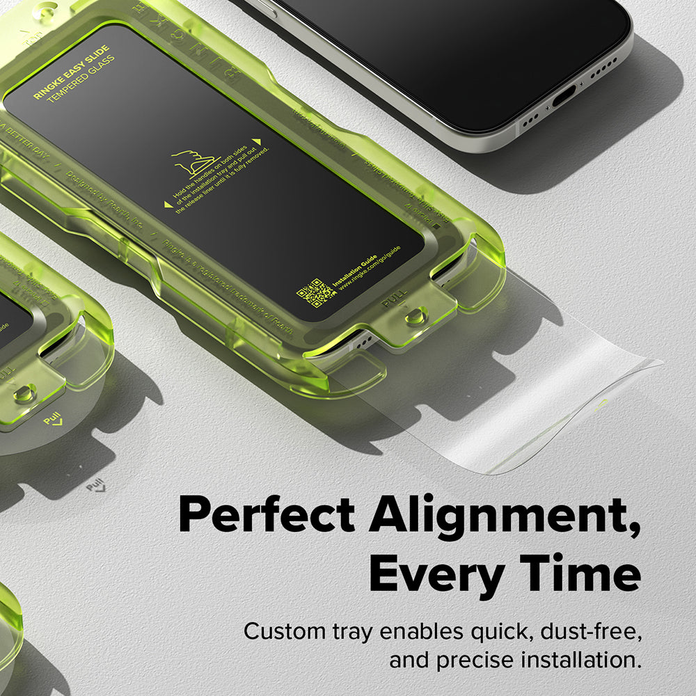 Ringke Easy Slide Displayschutzfolie für Apple iPhone 17 Pro, gehärtetes Glas, Full Glue, 2er Set