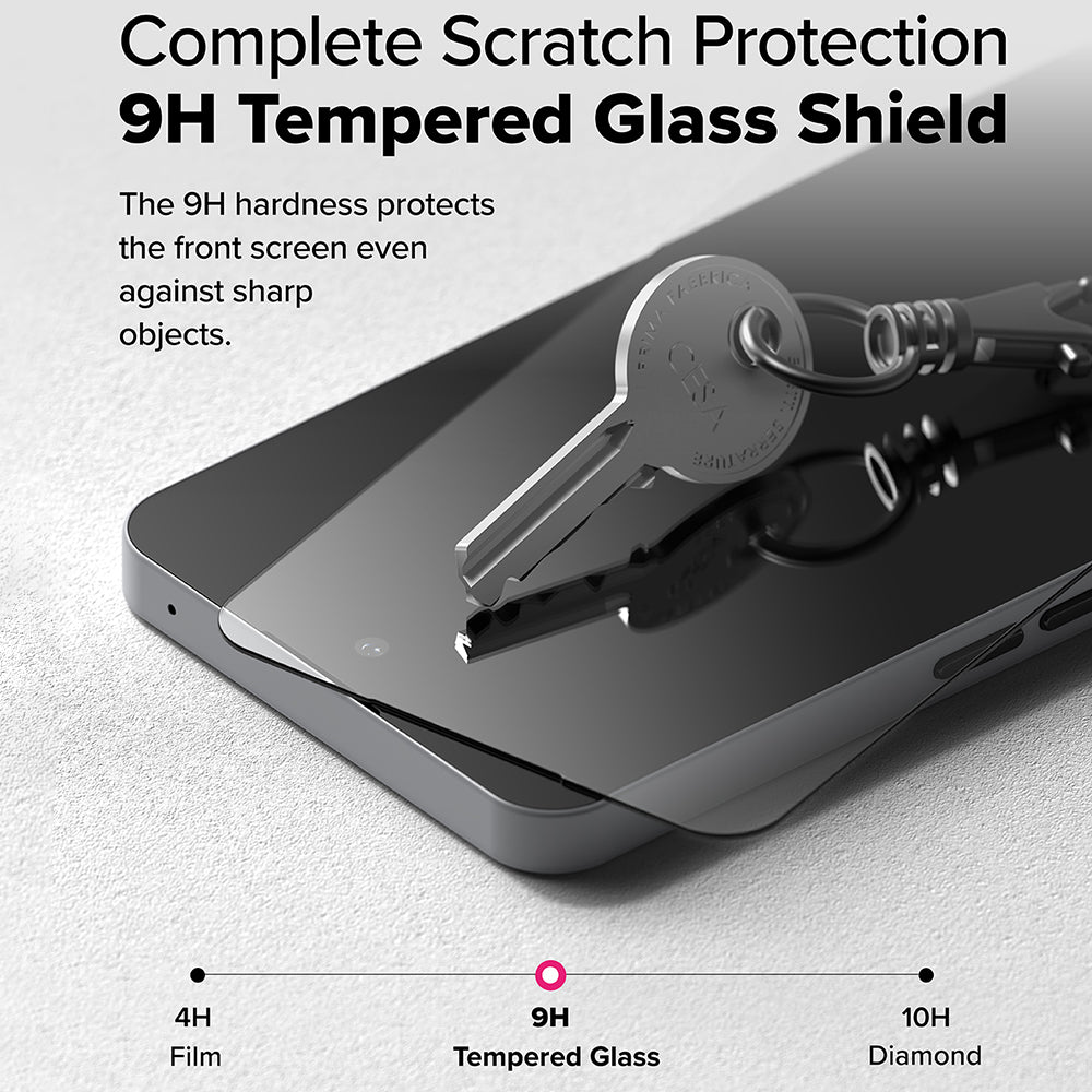 Film de protection d'écran Ringke Easy Slide pour Nothing Phone (3a) / Phone (3a) Pro, Verre trempé, Collage complet, Lot de 2 pièces