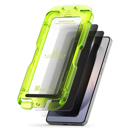 Schutzfolie Ringke Easy Slide für Samsung Galaxy S26 S942, gehärtetes Glas, Vollkleber, Set mit 2 Stück, Schwarz