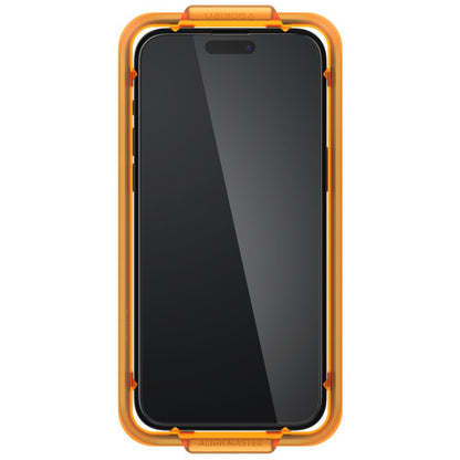 Spigen GlastR Align Master Screen Protector for Apple iPhone 15, Tempered Glass, Full Glue, Set of 2 pieces, Black AGL06906