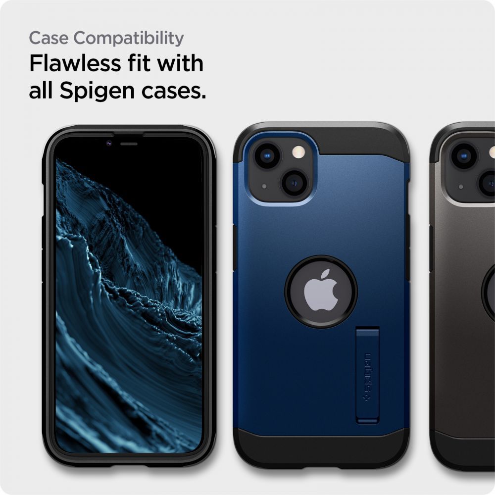 Film de protection écran Spigen GlastR Align Master pour Apple iPhone 17e / 16e / 14 / 13 Pro, Verre Trempé, Full Glue, Noir AGL03725