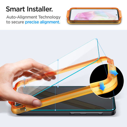 Film de protection écran Spigen GlastR Align Master pour Samsung Galaxy M35 / A35 5G A356, Verre Trempé, Full Glue, Set 2 pièces AGL07772