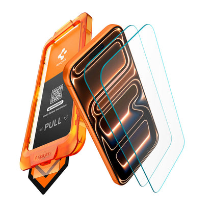 Spigen GlastR AlignMaster S Displayschutzfolie für Apple iPhone 18 Pro Max / 17 Pro Max, gehärtetes Glas, Full Glue, 2 Stück Set AGL10101