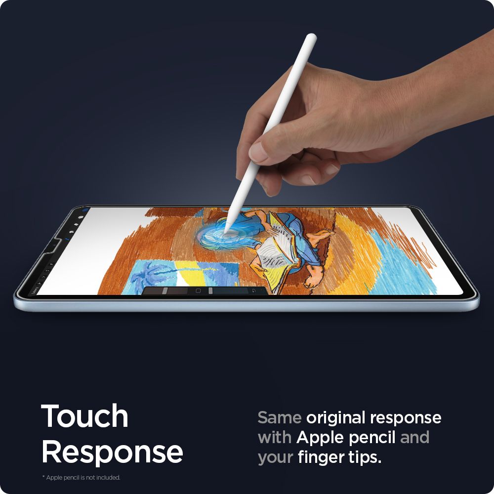 Schutzfolie Spigen GlastR EZ FIT für Apple iPad Air (2022) / Pro 11 (2021) / Air (2020), Gehärtetes Glas, Vollverklebung AGL02065
