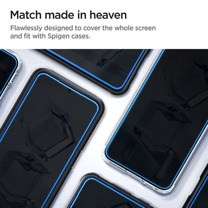 Film de protection écran Spigen GlastR EZ FIT pour Samsung Galaxy S23 S911, Verre Trempé, Full Glue, Set 2 pièces AGL05958