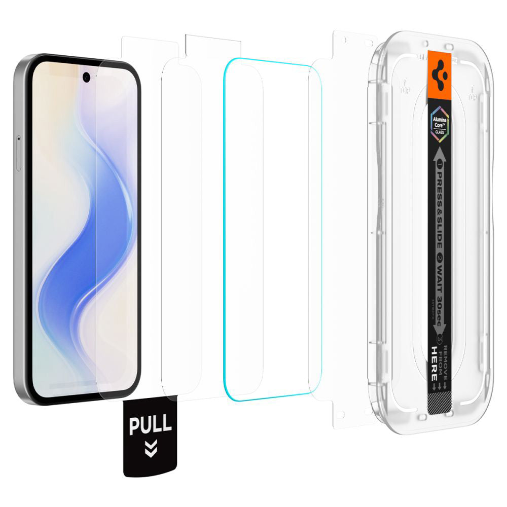 Schutzfolie Spigen GlastR EZ FIT Pro HD für Google Pixel 10a, gehärtetes Glas, Full Glue, Set 2 Stück AGL11364