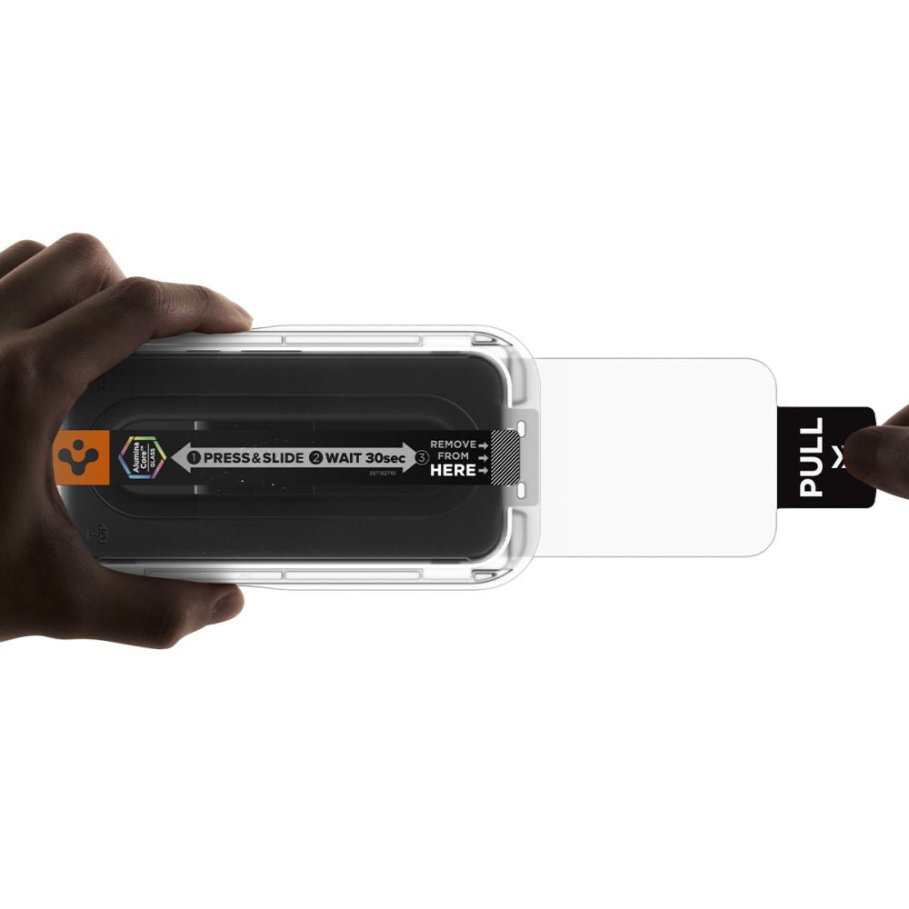 Schutzfolie Spigen GlastR EZ FIT Pro HD für Google Pixel 10a, gehärtetes Glas, Full Glue, Set 2 Stück AGL11364