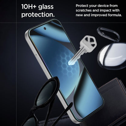 Schutzfolie Spigen GlastR EZ FIT Pro HD für Google Pixel 10a, gehärtetes Glas, Full Glue, Set 2 Stück AGL11364