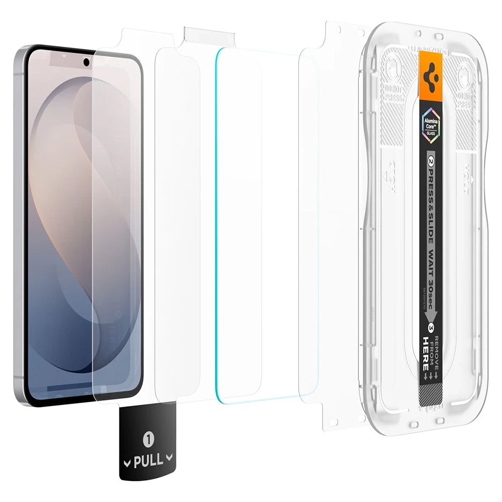 Film de protection d'écran Spigen GlastR EZ FIT Pro HD pour Samsung Galaxy S26 FE S741, Verre Trempé, Collage Complet, Set de 2 pièces AGL11811
