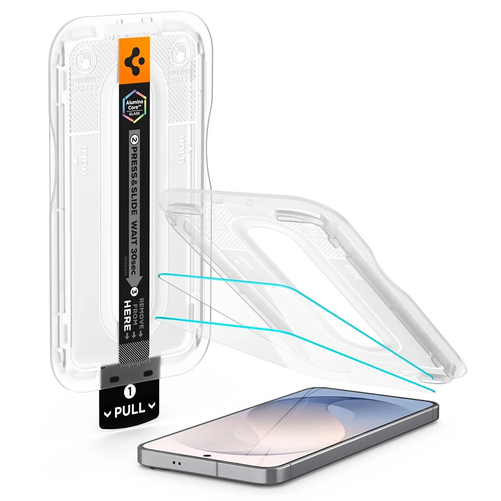 Film de protection d'écran Spigen GlastR EZ FIT Pro HD pour Samsung Galaxy S26 FE S741, Verre Trempé, Collage Complet, Set de 2 pièces AGL11811