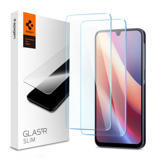 Schutzfolie Spigen GlastR Slim für Samsung Galaxy A26 A266 / A16 5G A166 / A16 4G A165, Gehärtetes Glas, Vollverklebung, Set mit 2 Stück