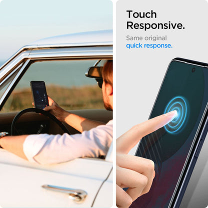 Spigen GlastR Slim Displayschutzfolie für Samsung Galaxy XCover7 Pro / Xcover7 G556, gehärtetes Glas, Full Glue, 2 Stück Set AGL09407