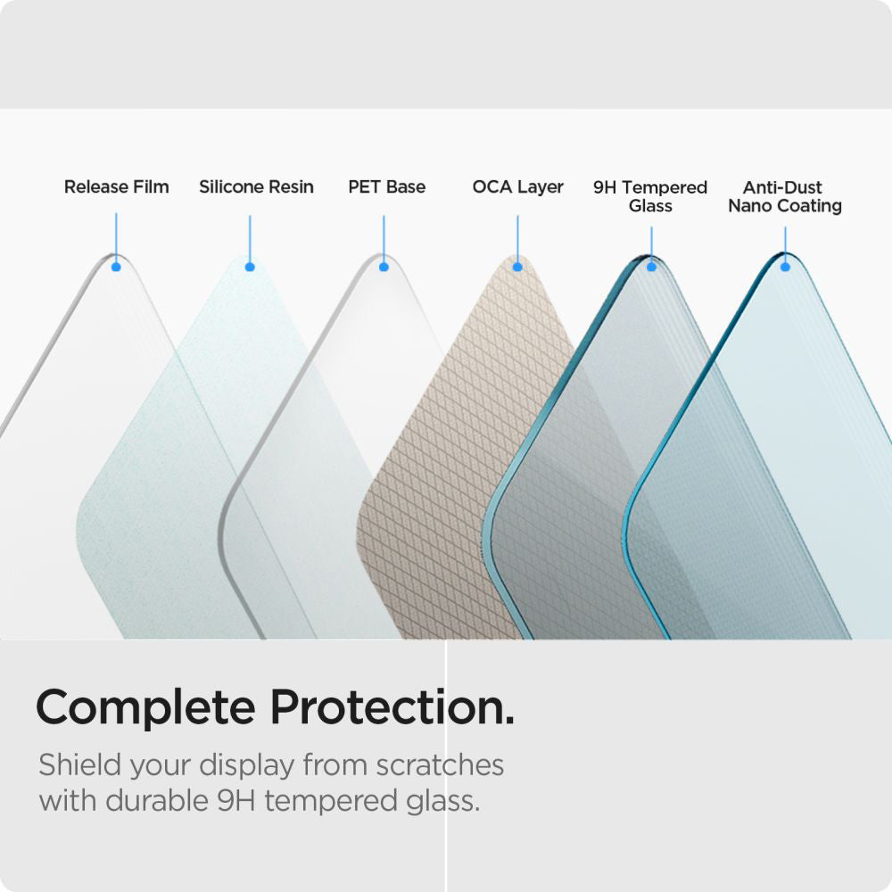 Spigen GlastR Slim Displayschutzfolie für Samsung Galaxy XCover7 Pro / Xcover7 G556, gehärtetes Glas, Full Glue, 2 Stück Set AGL09407