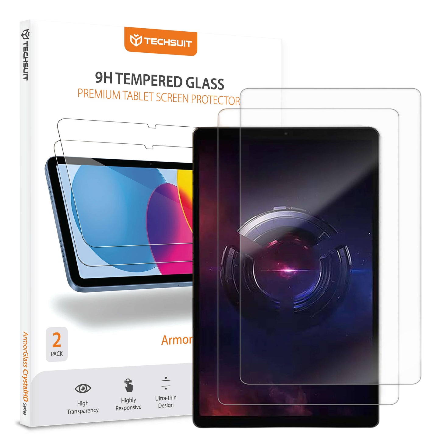 Techsuit ArmorGlass CrystalHD Screen Protector for Lenovo Legion Y700 (Gen 5), Tempered Glass, Full Glue, Set of 2 pieces