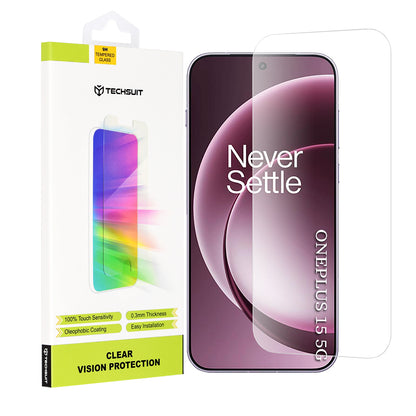 Film de protection d'écran Techsuit Clear Vision pour OnePlus 15, Verre Trempé, Full Glue