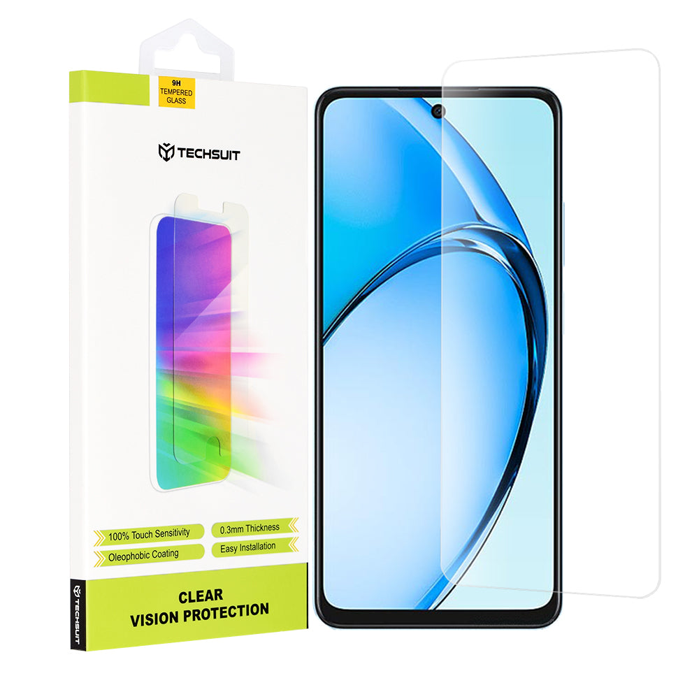 Film de protection d'écran Techsuit Clear Vision pour Oppo A60, Verre Trempé, Full Glue, Transparent