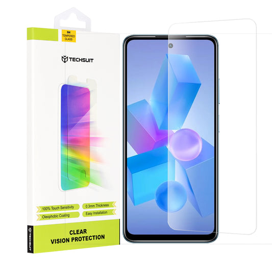 Techsuit Clear Vision Displayschutzfolie für Tecno Spark 20 Pro / Pova 5 Pro / Hot 40 / Hot 40 Pro, gehärtetes Glas, Full Glue