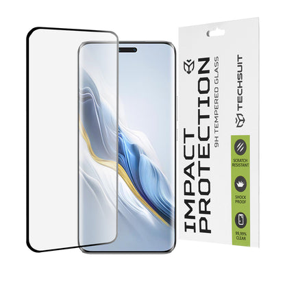 Film de protection d'écran Techsuit pour Honor Magic6 Pro, Verre Trempé, Full Glue, 111D, Noir
