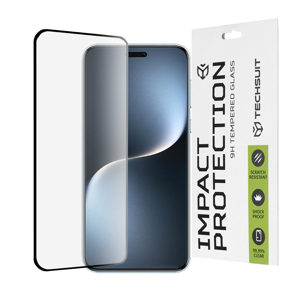 Techsuit Displayschutzfolie für Honor Magic7 Pro, gehärtetes Glas, Full Glue, 111D, Schwarz