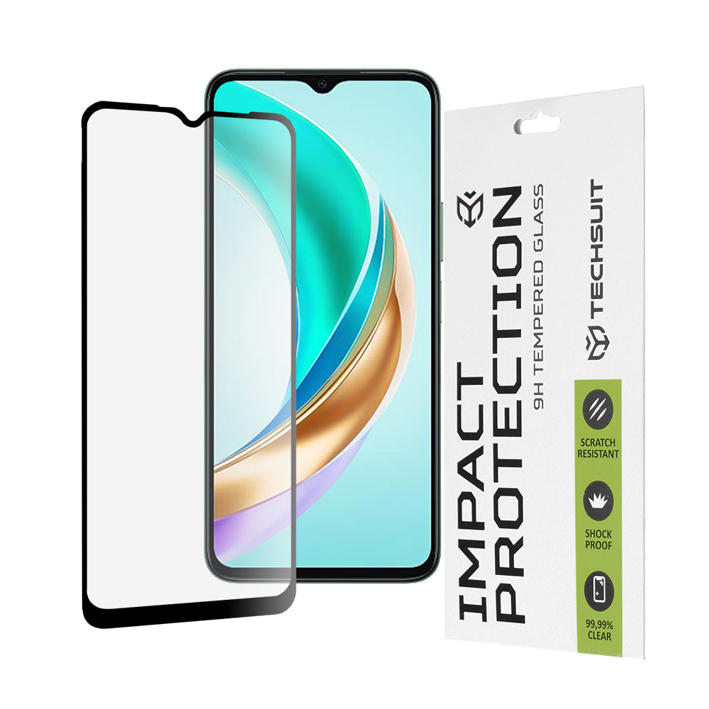 Film de protection d'écran Techsuit pour Honor X6b, Verre Trempé, Full Glue, 111D, Noir