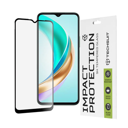 Film de protection d'écran Techsuit pour Honor X6b, Verre Trempé, Full Glue, 111D, Noir