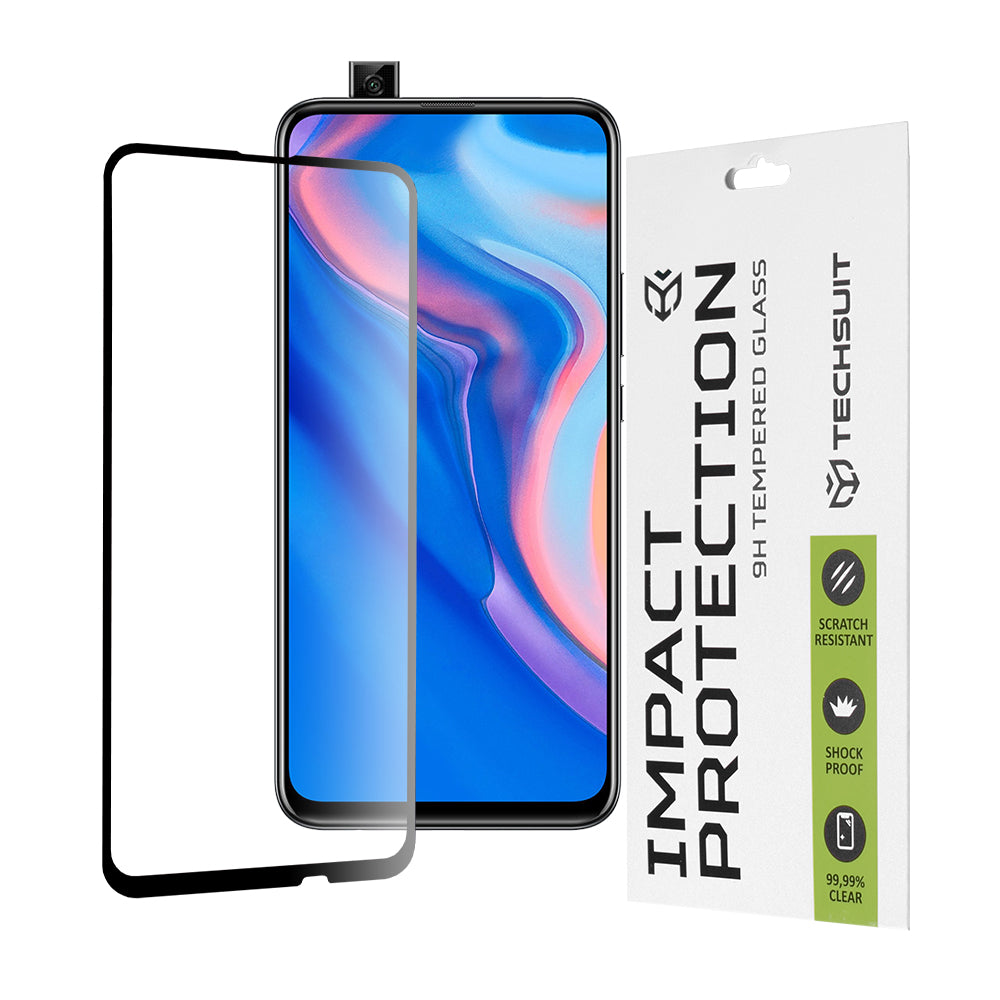 Techsuit Screen Protector Film for Huawei Y9 Prime (2019) / P Smart Z, Tempered Glass, Full Glue, 111D, Black