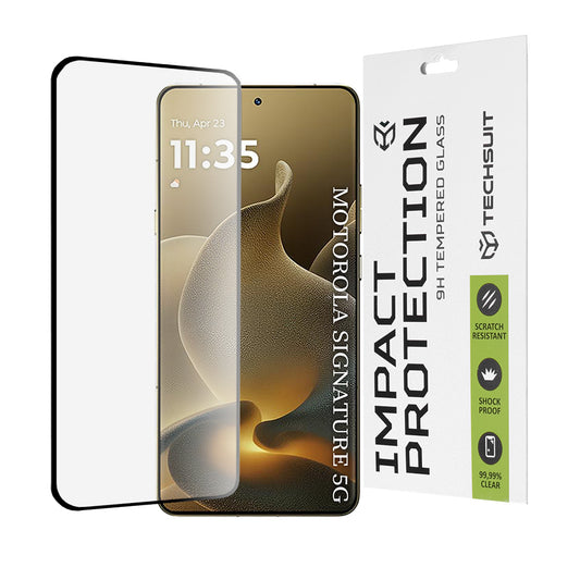Film de protection d'écran Techsuit pour Motorola Edge 70 Ultra / Signature, Verre Trempé, 111D, Full Glue, Noir
