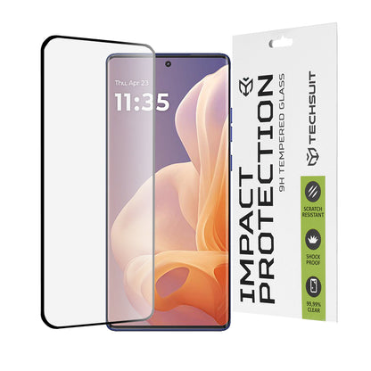 Film de protection d'écran Techsuit pour Motorola Moto G85, Verre Trempé, Full Glue, 111D, Noir