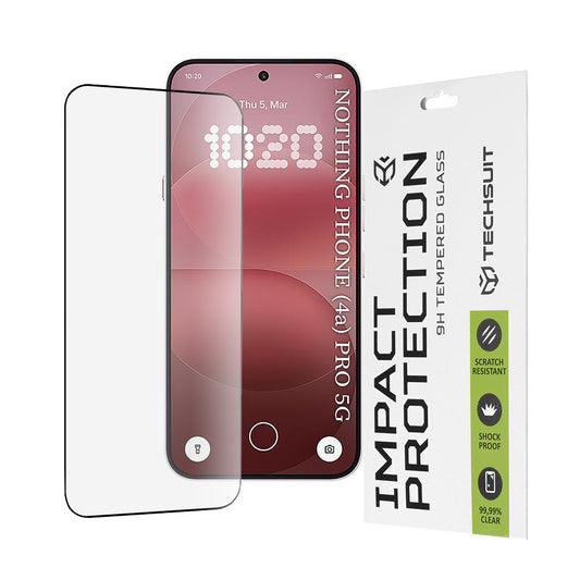 Film de protection d'écran Techsuit pour Nothing Phone (4a) Pro, Verre Trempé, Full Glue, 111D, Noir
