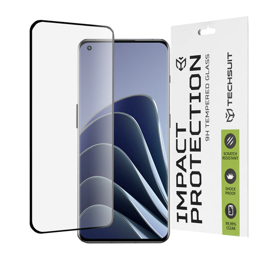 Film de protection d'écran Techsuit pour OnePlus Ace 2 Pro / Ace 2 / 11R / 11 / 10 Pro, Verre trempé, Full Glue, 111D, Noir