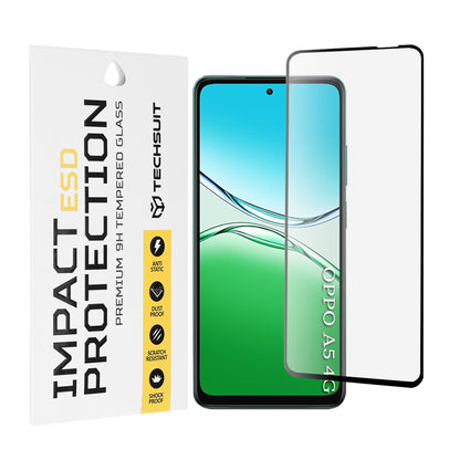 Film de protection d'écran Techsuit pour Oppo A5 4G / A5 5G, Verre trempé, Full Glue, Noir