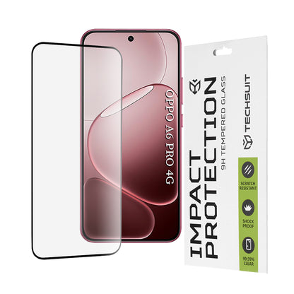 Schutzfolie Techsuit für Oppo A6 Pro 5G / A6 Pro 4G, gehärtetes Glas, Full Glue, 111D, Schwarz