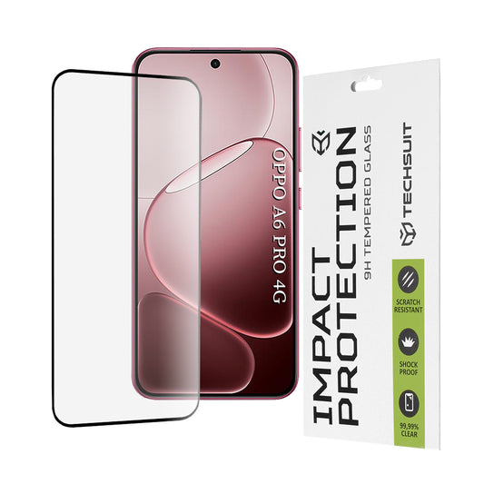 Film de protection d'écran Techsuit pour Oppo A6 Pro 5G / A6 Pro 4G, Verre Trempé, Full Glue, 111D, Noir