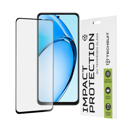 Film de protection d'écran Techsuit pour Oppo A60, Verre trempé, Full Glue, 111D, Noir