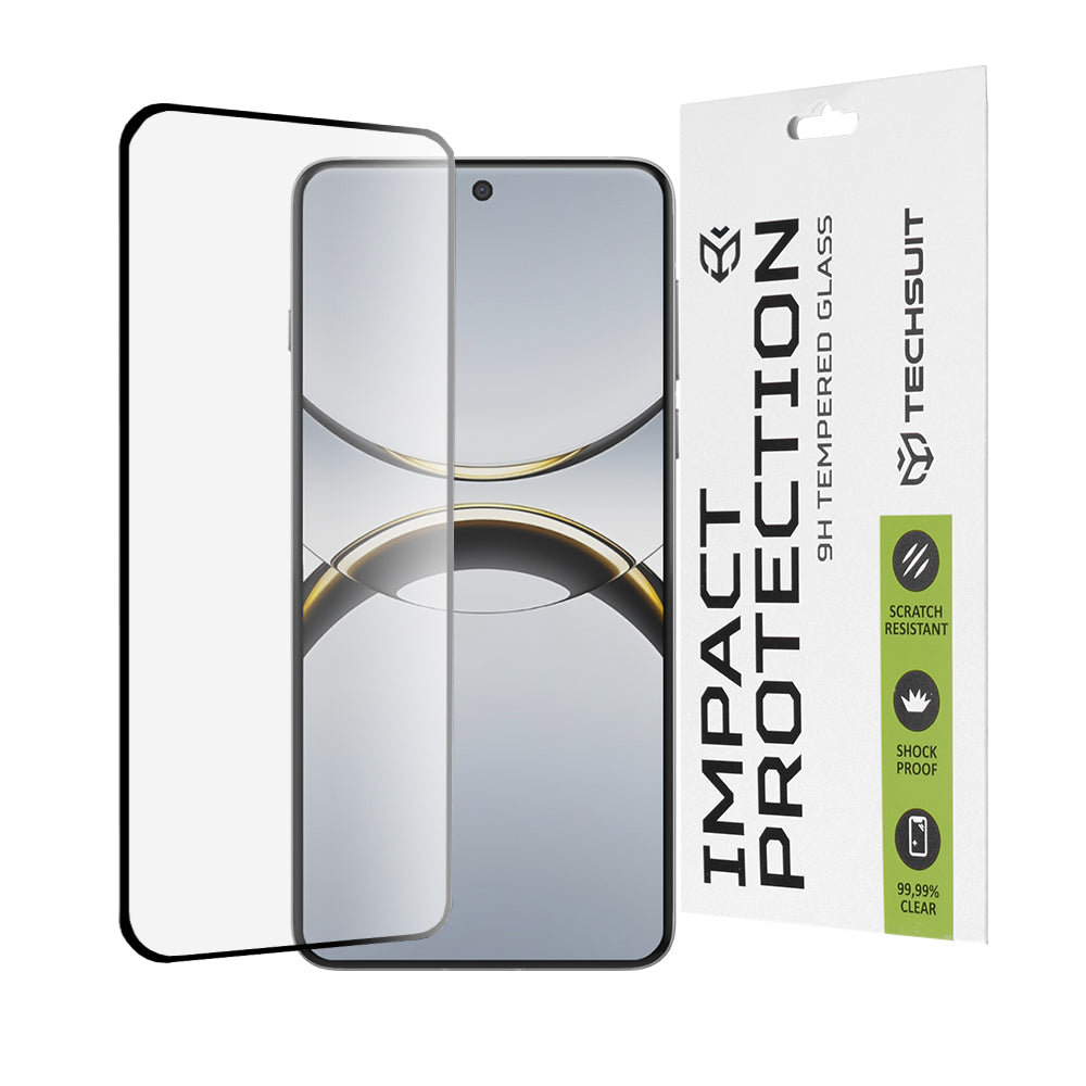 Techsuit Screen Protector Film for Oppo Find X8 Pro, Tempered Glass, Full Glue, 111D, Black