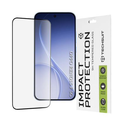 Schutzfolie Techsuit für Oppo Reno15 FS / Reno15 F, gehärtetes Glas, Full Glue, 111D, Schwarz