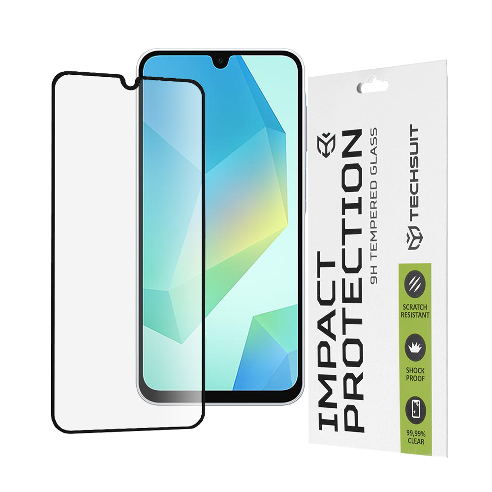 Techsuit Displayschutzfolie für Samsung Galaxy A17 4G / A17 5G / A16 5G A166 / A16 4G A165, gehärtetes Glas, Full Glue, 111D, Schwarz