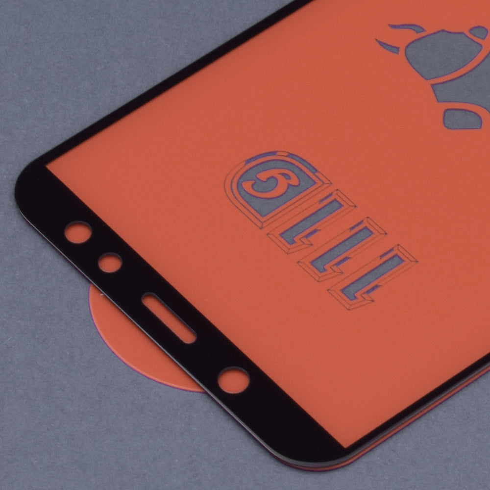 Techsuit Displayschutzfolie für Samsung Galaxy A6 Plus (2018) A605, gehärtetes Glas, Full Glue, 111D, Schwarz