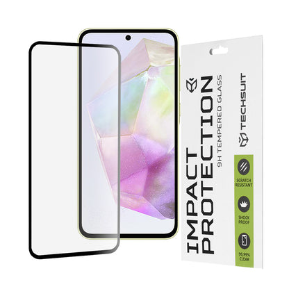 Film de protection d'écran Techsuit pour Samsung Galaxy M56 M566 / M35 / A55 5G A556 / A35 5G A356, Verre trempé, Full Glue, 111D, Noir
