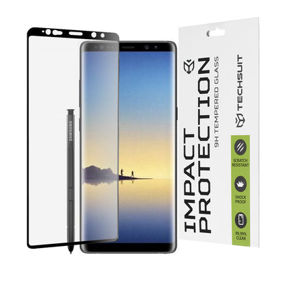 Film de protection d'écran Techsuit pour Samsung Galaxy Note 8 N950, Verre trempé, Full Glue, 111D, Noir