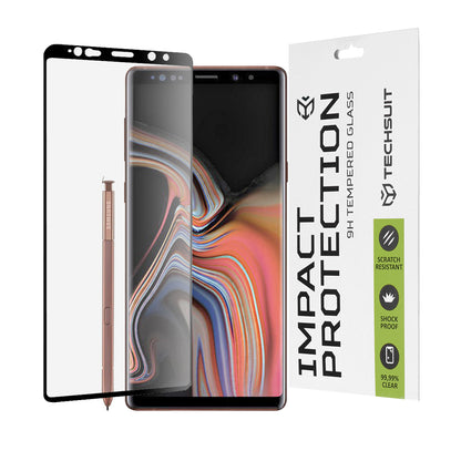 Film de protection d'écran Techsuit pour Samsung Galaxy Note 9 N960, Verre trempé, Full Glue, 111D, Noir